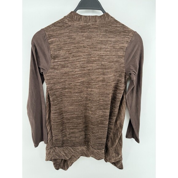 LOGO Lounge Lori Goldstein Cardigan Zip Up Copper Lace Hem Size XXS - Picture 2 of 4